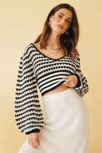 Load image into Gallery viewer, Winter Evening Knit Top // Stripe
