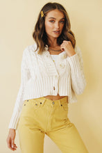 Load image into Gallery viewer, Hollywood Rising Button Front Knit Top // Cream
