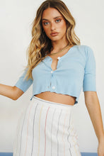 Load image into Gallery viewer, Elle Button Front Knit Top // Sky
