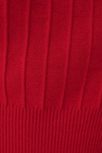 Load image into Gallery viewer, East Hollywood Button Front Knit Top // Red
