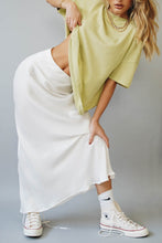 Load image into Gallery viewer, VG She&#39;s On The Cover Bias Cut Maxi Skirt // White
