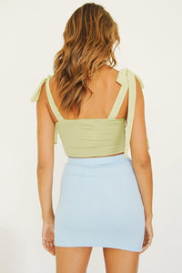 VG Eastside Ribbed Mini Skirt // Sky