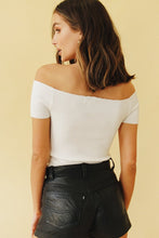 Load image into Gallery viewer, First Show Off-Shoulder Knit Top // White
