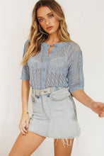 Load image into Gallery viewer, Ultimate Girl Button Front Knit Top // Lake
