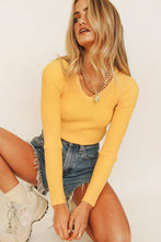 Load image into Gallery viewer, First Thought Ribbed Knit Top // Yellow

