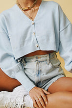 Load image into Gallery viewer, Let It Go Button Front Knit Top // Sky
