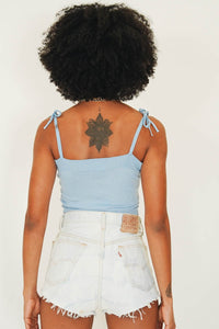 1998 Tie Knit Top // Sky