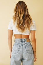Load image into Gallery viewer, VG Summertime Tie Front Crop // White

