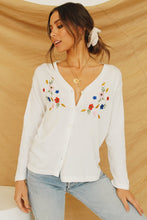 Load image into Gallery viewer, Paris Button Front Knit Top // White
