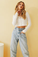 Load image into Gallery viewer, Dreamgirls Button Front Knit Top // White
