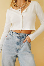 Load image into Gallery viewer, Dreamgirls Button Front Knit Top // White
