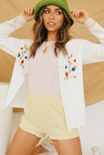 Load image into Gallery viewer, Paris Button Front Knit Top // White
