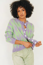 Load image into Gallery viewer, Retro Filter Button Front Knit Top // Check

