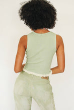 Load image into Gallery viewer, Summer Notes Ribbed Knit Top // Sage
