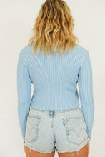 Load image into Gallery viewer, Last Minute Zip Front Knit Top // Sky
