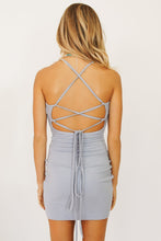 Load image into Gallery viewer, VG Uptown Tie Back Mini Dress // Sky
