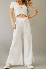 Load image into Gallery viewer, Young Ideas Ribbed Knit Pants // White
