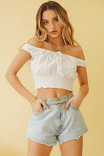 Load image into Gallery viewer, Parisian Friends Tie Front Top // White
