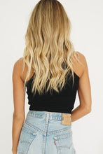 Load image into Gallery viewer, Golden Line Ribbed Top // Black
