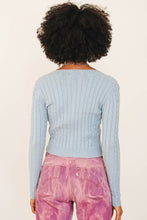 Load image into Gallery viewer, New Mantra Button Front Knit Top // Sky
