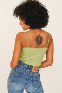 90's Revival Ribbed Knit Cami // Sage