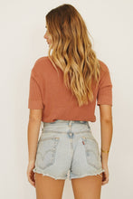 Load image into Gallery viewer, Chance Moments Button Front Knit Top // Rose
