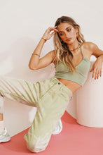Load image into Gallery viewer, Hint Of The 90&#39;s Halter Top // Sage
