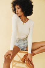 Load image into Gallery viewer, Me &amp; You Ribbed Knit Top // Cream
