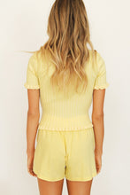 Load image into Gallery viewer, Kit Button Front Knit Top // Lemon
