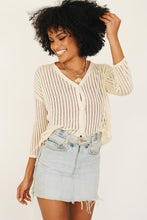 Load image into Gallery viewer, New Light Button Front Knit Top // Natural
