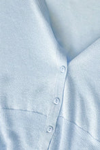Load image into Gallery viewer, Heart&#39;s Content Button Front Knit Top // Blue
