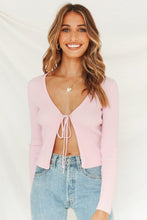 Load image into Gallery viewer, VG Undercover Tie Front Knit Top // Pink
