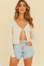 Load image into Gallery viewer, VG Undercover Tie Front Knit Top // Natural
