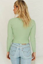 Load image into Gallery viewer, Walk This Way Button Front Knit Top // Mint
