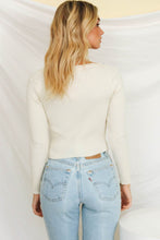 Load image into Gallery viewer, Walk This Way Button Front Knit Top // Cream
