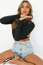 Load image into Gallery viewer, Chance Moments Tie Back Top // Black
