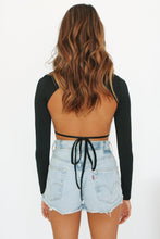 Load image into Gallery viewer, Chance Moments Tie Back Top // Black
