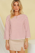 Load image into Gallery viewer, Take A Lead Stripe Top // Red
