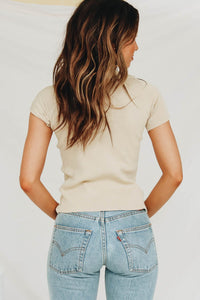 A Band Member Ribbed Top // Natural
