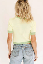 Load image into Gallery viewer, Next Destination Button Front Knit Top // Lime
