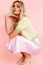 Load image into Gallery viewer, Next Destination Button Front Knit Top // Lime
