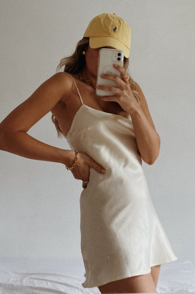 VG A 90's Muse Bias Cut Mini Dress // Cream – vergegirldjie.com