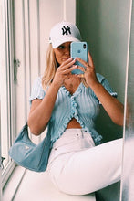 Load image into Gallery viewer, Fashion Fix Button Front Knit Top // Sky
