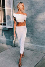 Load image into Gallery viewer, VG Watch The Runway Ribbed Midi Skirt // White
