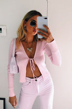 Load image into Gallery viewer, VG Undercover Tie Front Knit Top // Pink
