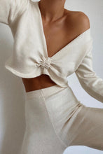 Load image into Gallery viewer, Wine &amp; Late Nights Knit Pants // Cream
